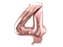 Folinis balionas "4", rožinis auksas (86cm)